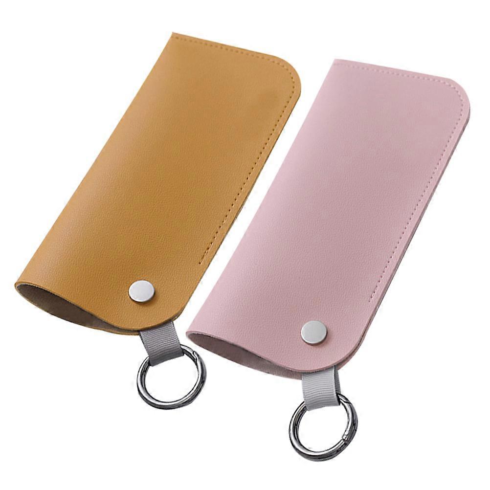 Glasses Case Sunglasses Eyewear Pouches Eyeglasses Organizers Yellow Scratch Resistance 2Pcs