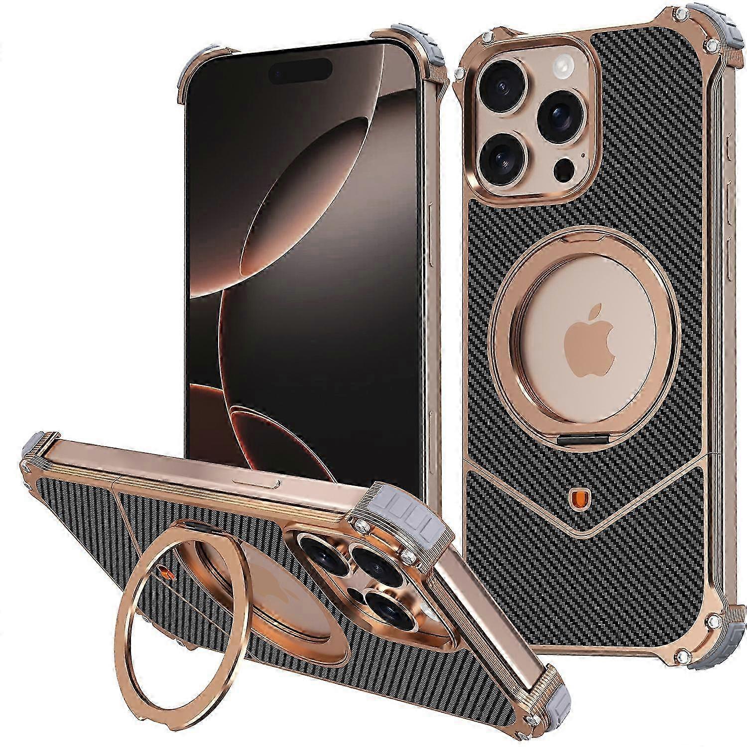 Magnetic Case with Carbon Fiber Texture for a iPhone Phone - Boardless Back Cover