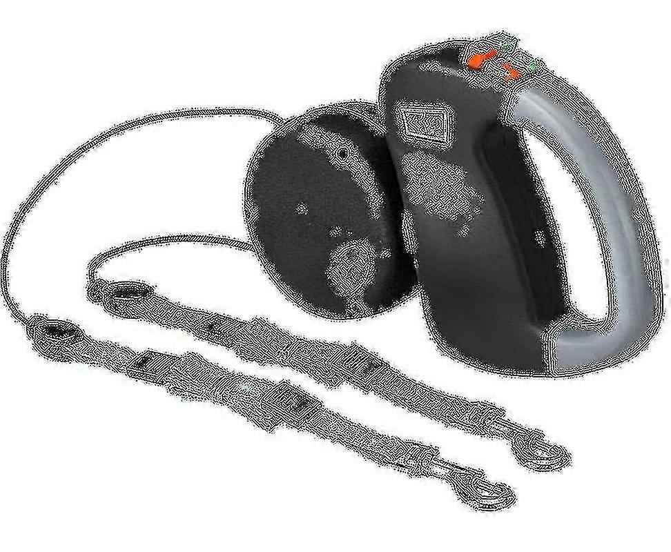 Retractable Double Dog Leash for Two Dogs, Black