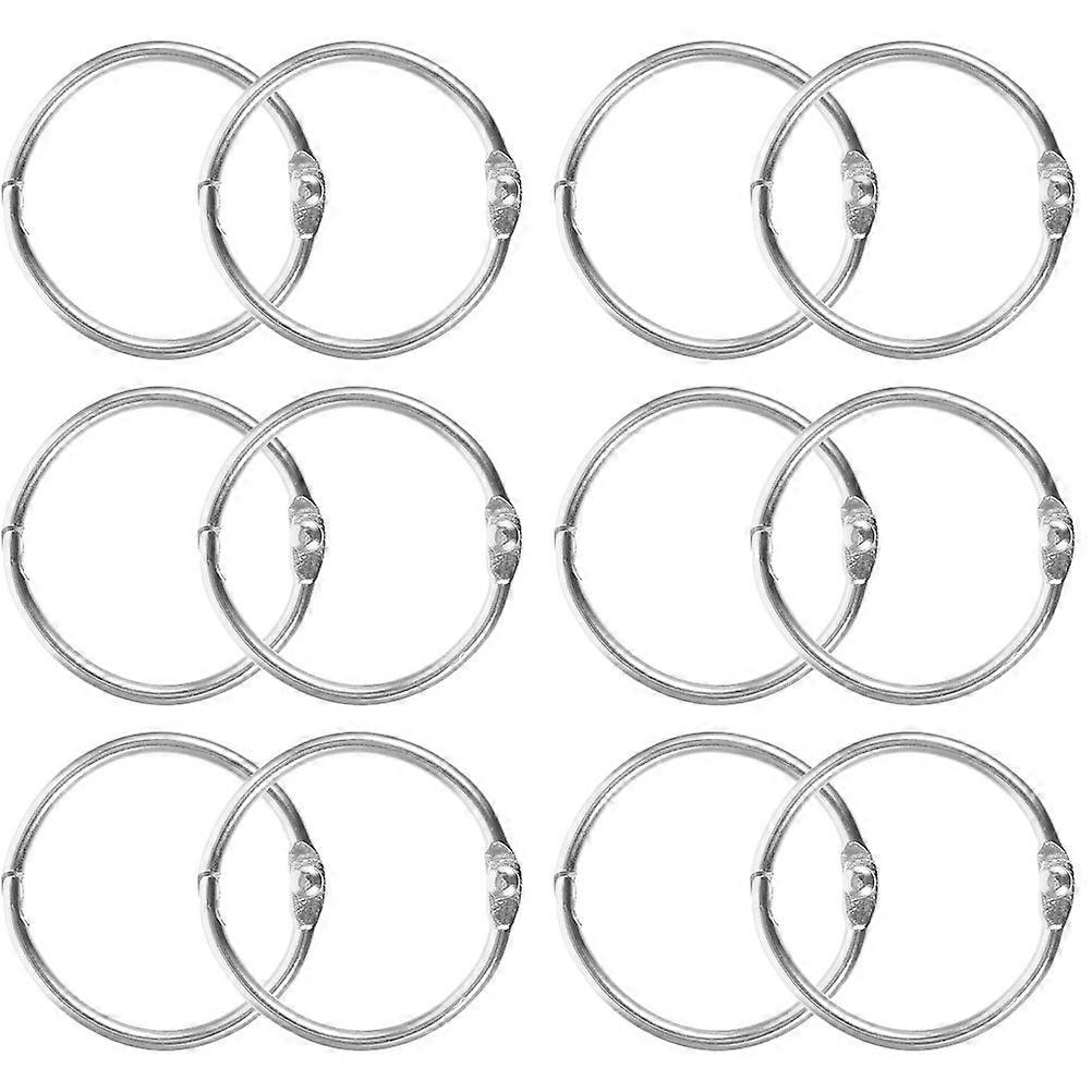 Book Rings Metal Notepad Rings Loose Leaf Binding For Notebook Documents Planner Pages Round Shape 12Pcs