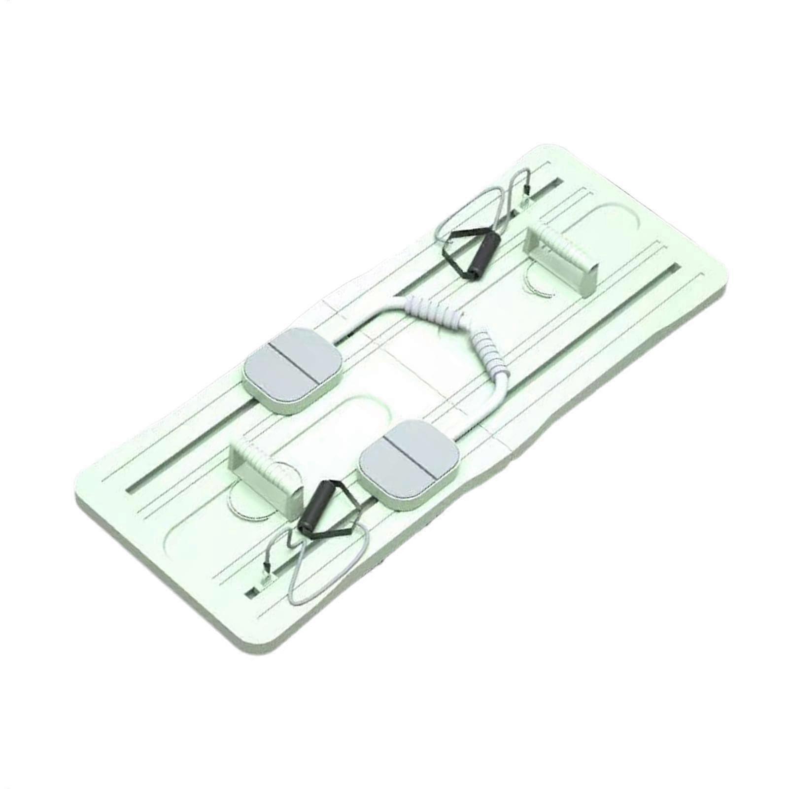 Pilates Board, Foldable Core Training Device, Compact Abdominal Trainer with Wheel Rollers, Green for Home Workouts