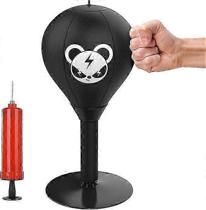 Punching Ball Bag Desktop Boxing - Suction Cup Holder, PU Leather, 40cm Height​​