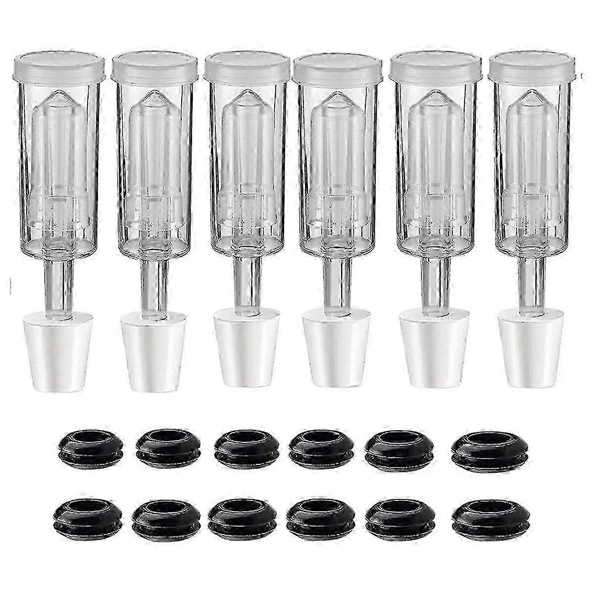 Fermentation Brewing Airlock Kit Grommet Fermentation Beer Making Wine Kombucha Fits Gallon Pitcher 6-Pack
