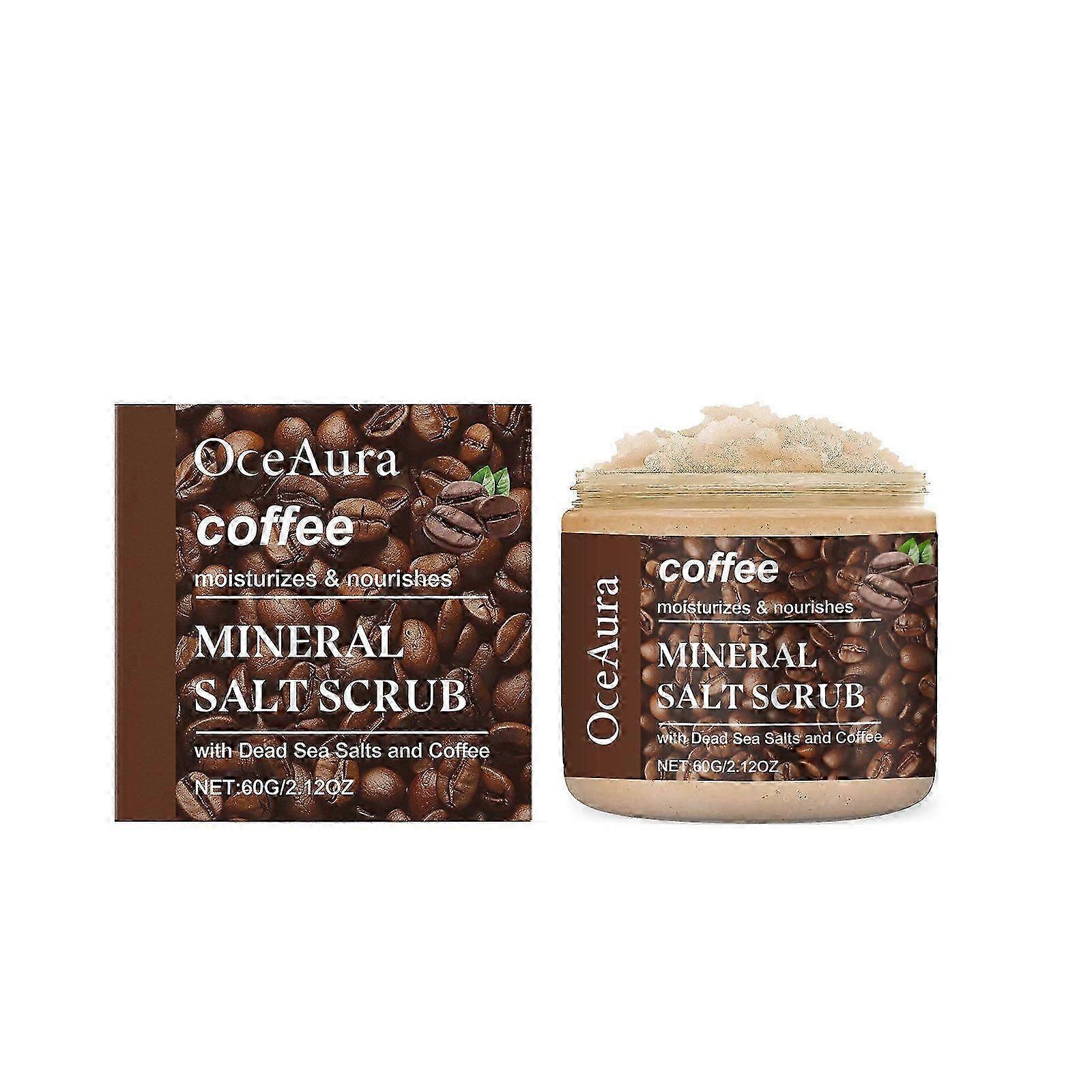 Coffee Mineral Salt Exfoliating Body Scrub, Mineral Salt Scrub Moisturizes & Nourishes Skin with Dead Sea Salts and Coffee, for Smooth and Radiant Ski
