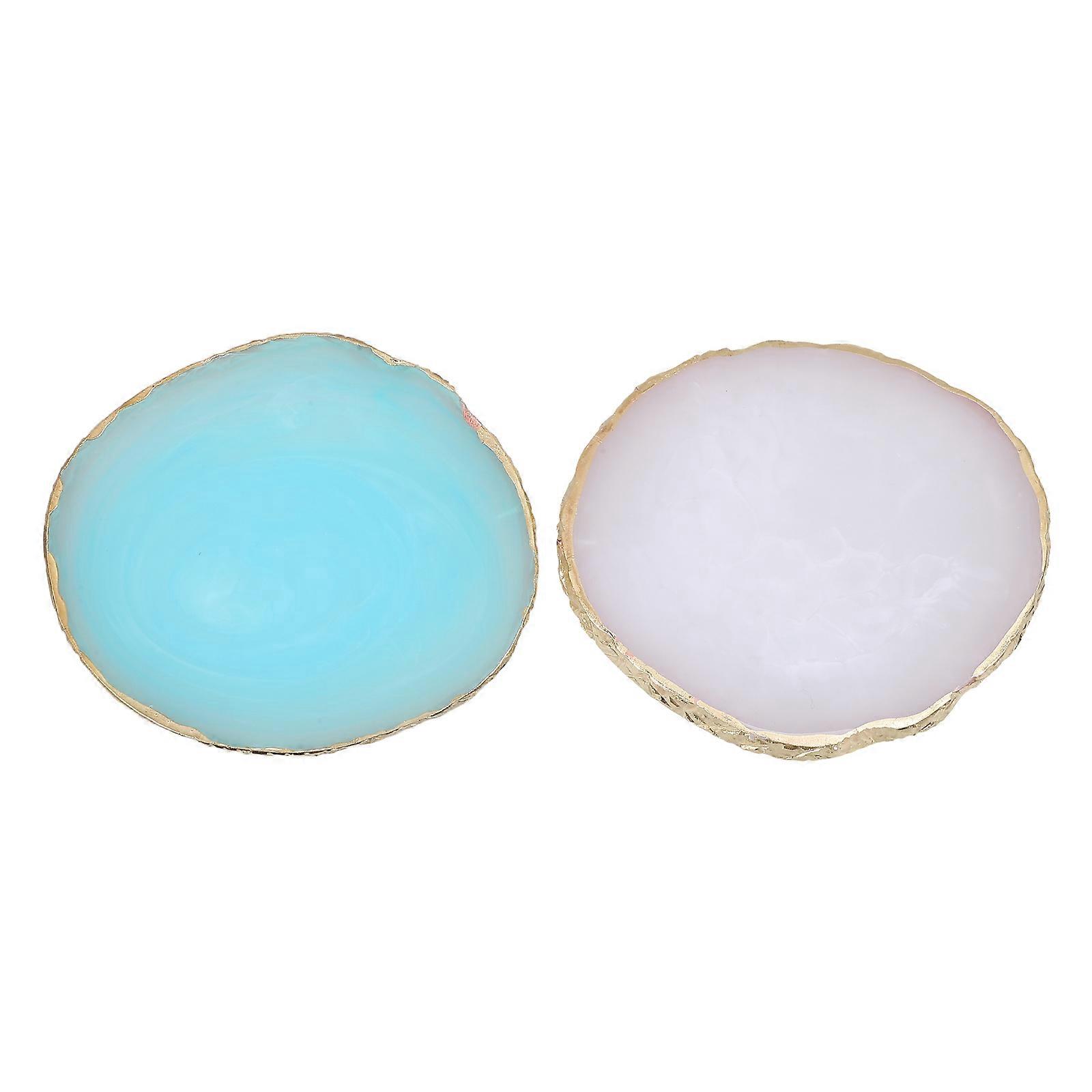 Polish Mix Palette Resin Nail Art Palette Color Mixing Display Tool For Nail Art Enthusiasts Round Shape 2Pcs