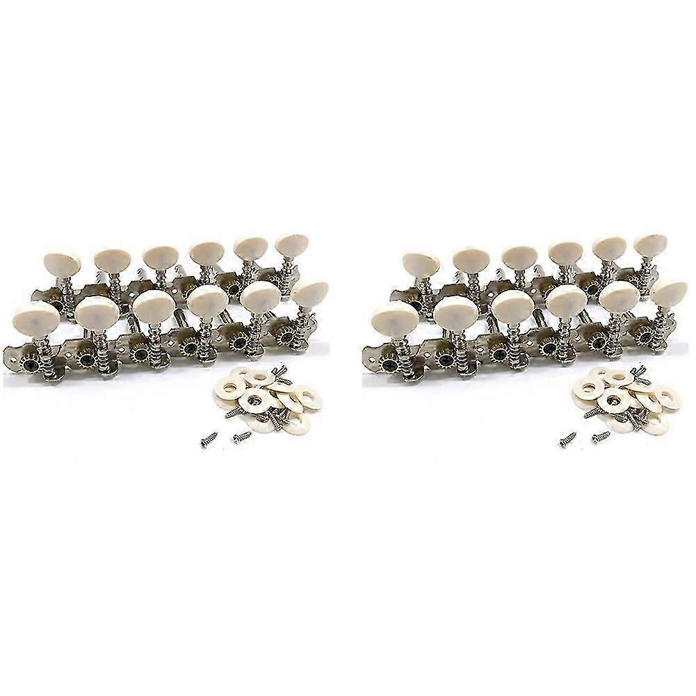 2X 12 Strenger Akustisk Gitar Stemmepinner Forkromet Maskinhoder 6L 6R Akustisk Gitar Instrum