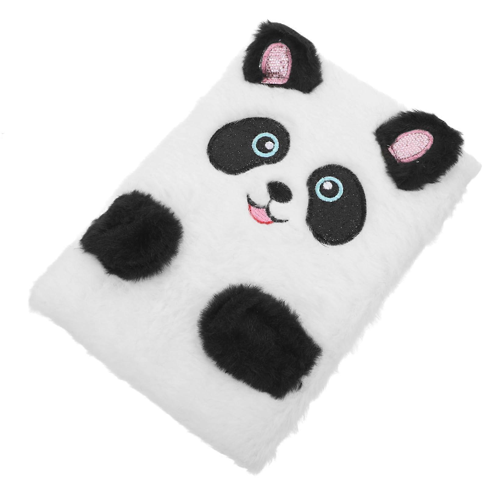 Plush Panda Notebook Cute Cartoon Design 120 Pages Colorful Diary for Creative Notes Durable Writing Journal