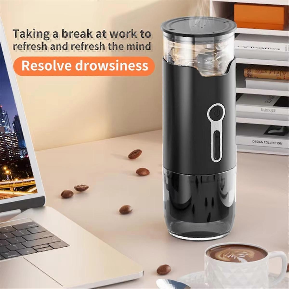 Compact Electric Coffee Maker,Portable Capsule & Powder Brewer,Ideal for Travel & Office Use,Quick B