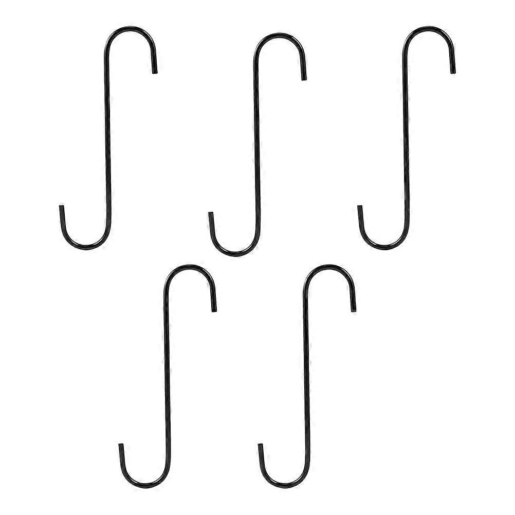Heavy Duty Black S Hooks for Hanging Pots, Flower Baskets, Bird Feeders, Lanterns, and Wind Chimes – Secure Hold Garden Hanging Hooks with Rounded