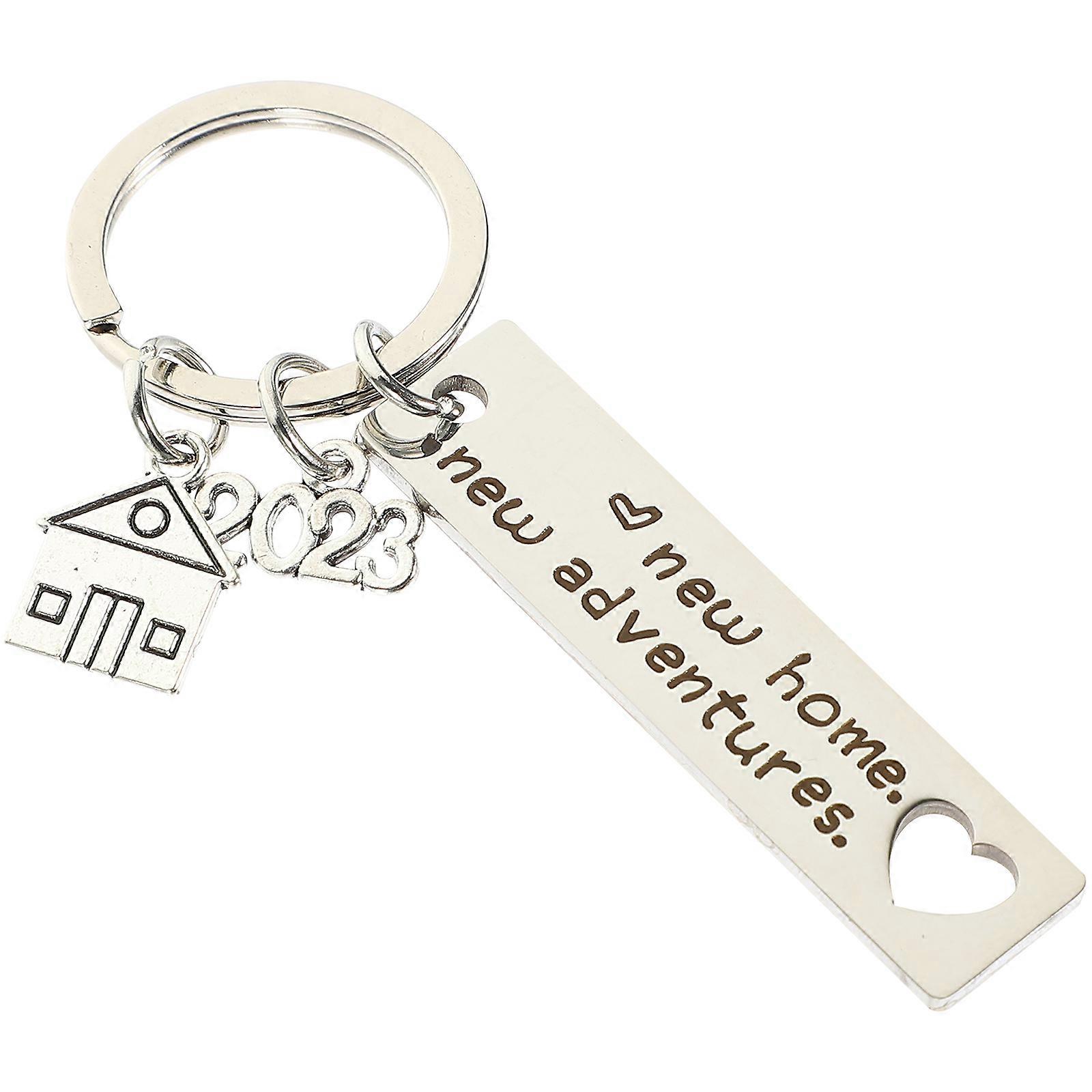 Housewarming Keychain Present Silver Key Securing Suitcase Accessory 1.2x5CM