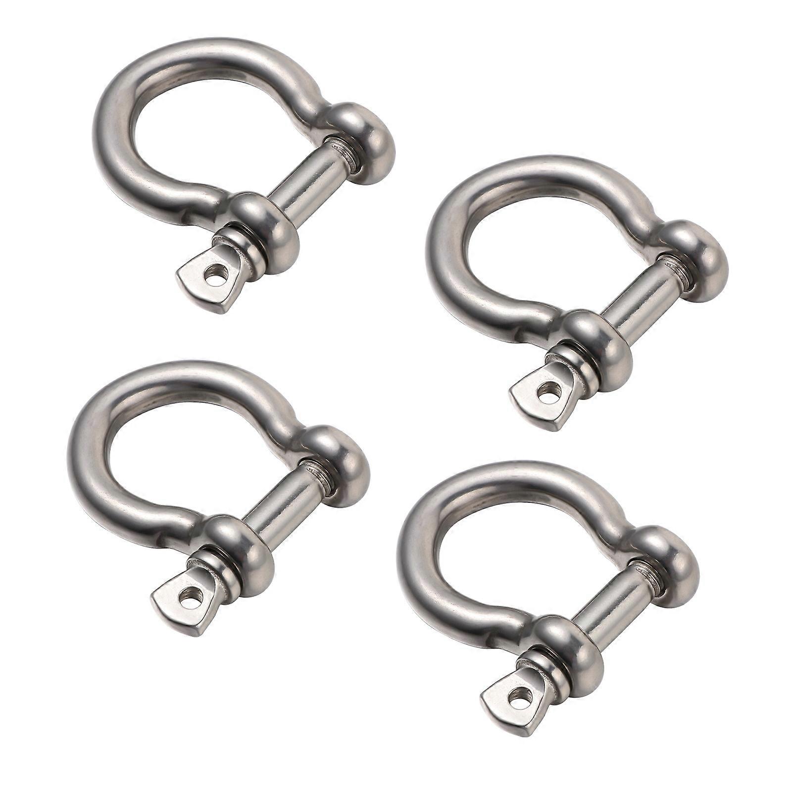 4pcs Durable Stainless Steel D Shaped Shackles for Lifting, Hauling, and Boat Use – Horseshoe Design for Easy Handling and Secure Applications