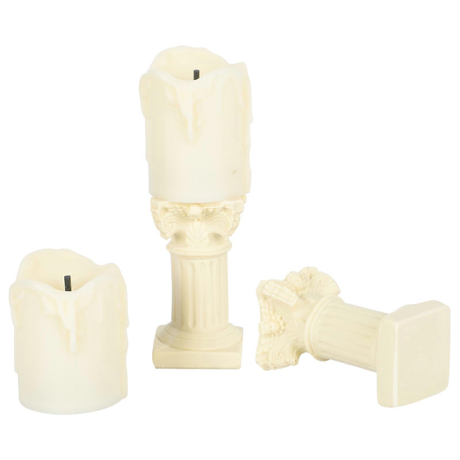 White Resin LED Night Light Decorations for Home Decor Compact Size 2 Pieces