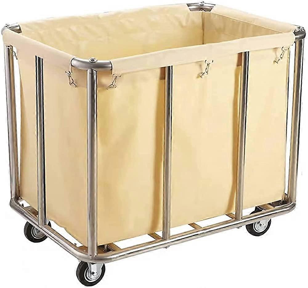 Laundry Hamper Trolley, Heavy Duty Laundry Bin, 10 Tubes/Brown Ref: 5068