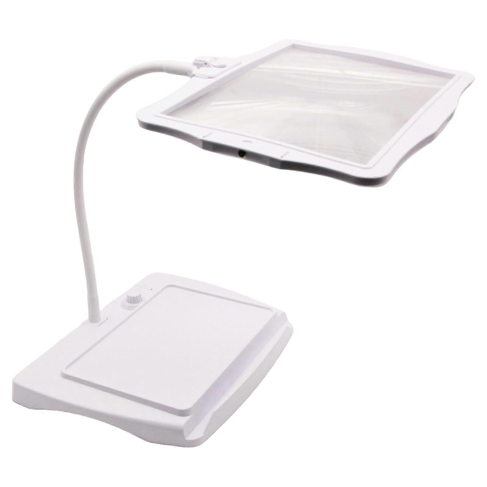 Multipurpose Magnifier Tool with 48 LED Lights USB Charging Flexible Screen Magnifier for Reading and Detailed Work in White
