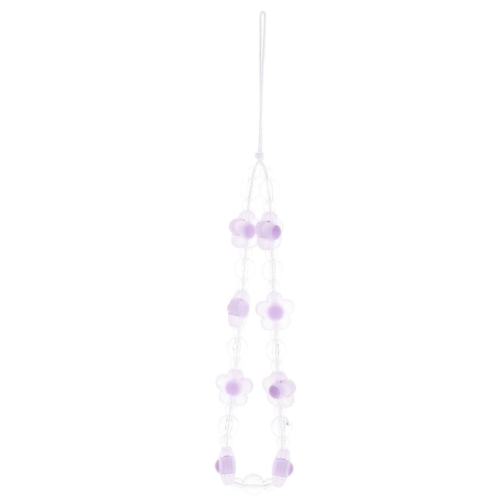 Beaded Phone Charm Strap Flower Shaped Anti Loss Hanging Rope For Women Everyday Use 1Pcs