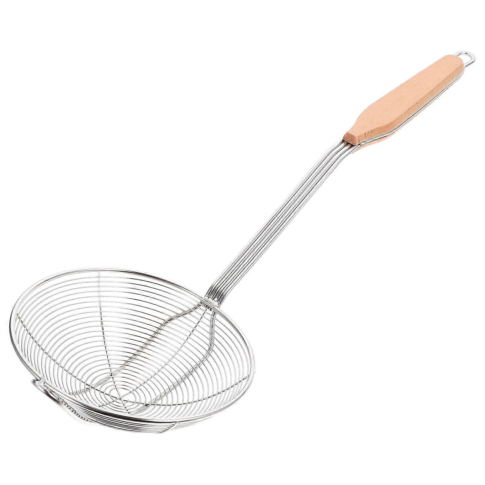 Stainless Steel Frying Skimmer with Heat Resistant Handle for 9.84 inches