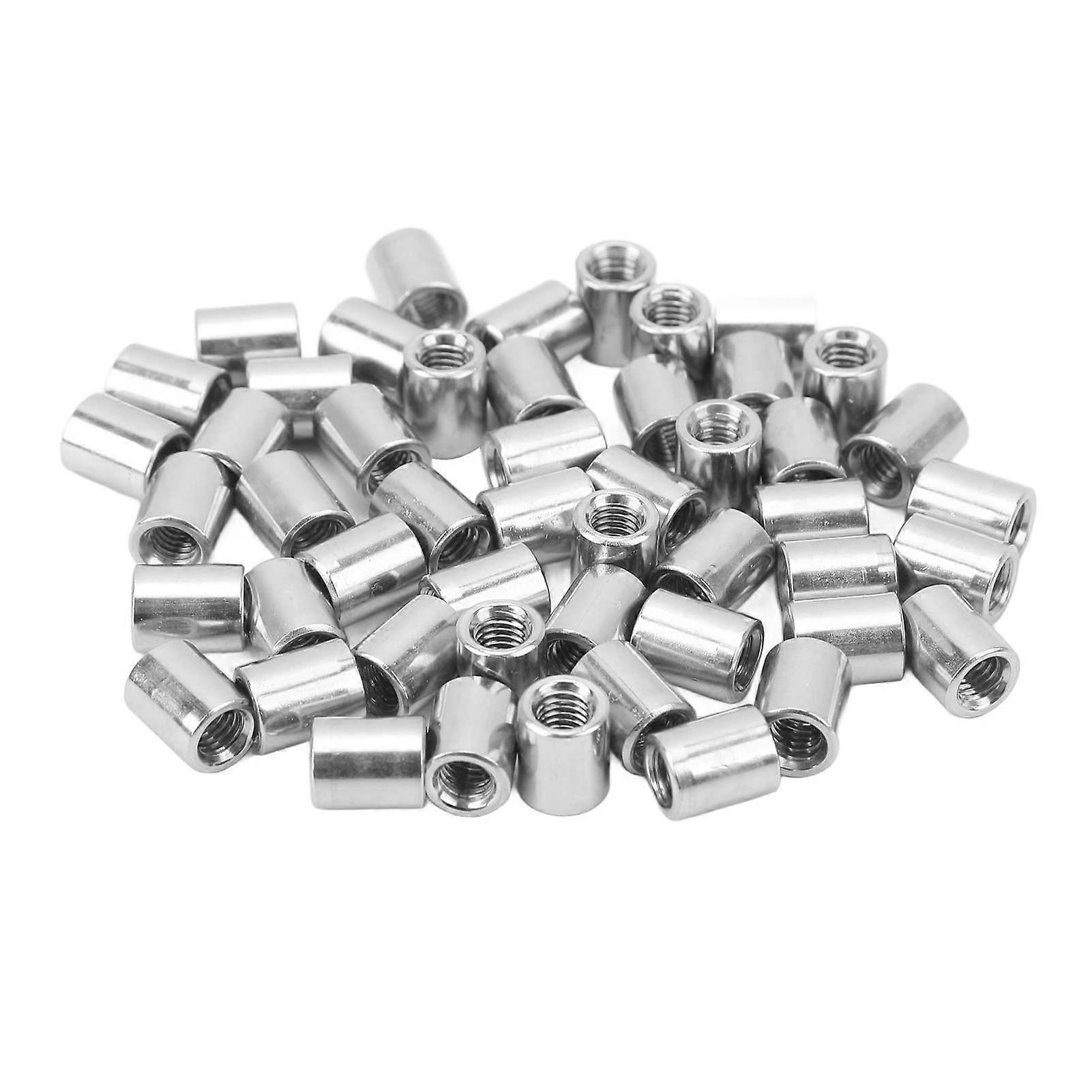 50 Pcs Round Socket Nut Set, Stainless Steel M5 X 0.88810mm, CorrosionResistant Connection Nut Kit for Pipeline
