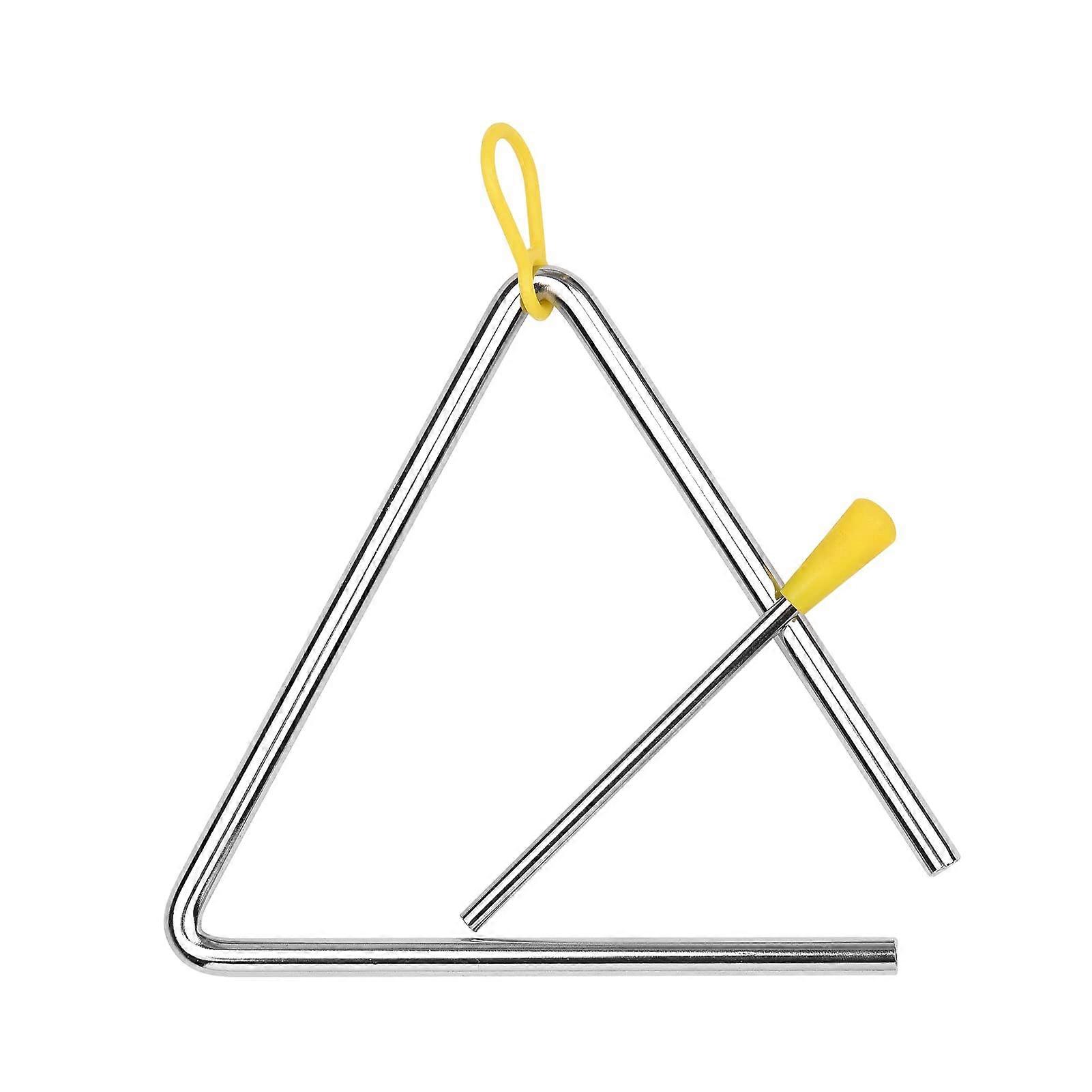 6 Inch Triangle Idiophone With Metal Mallet, Steel Percussion Triangle For Rhythm Learning, Hand Instrument With Striker