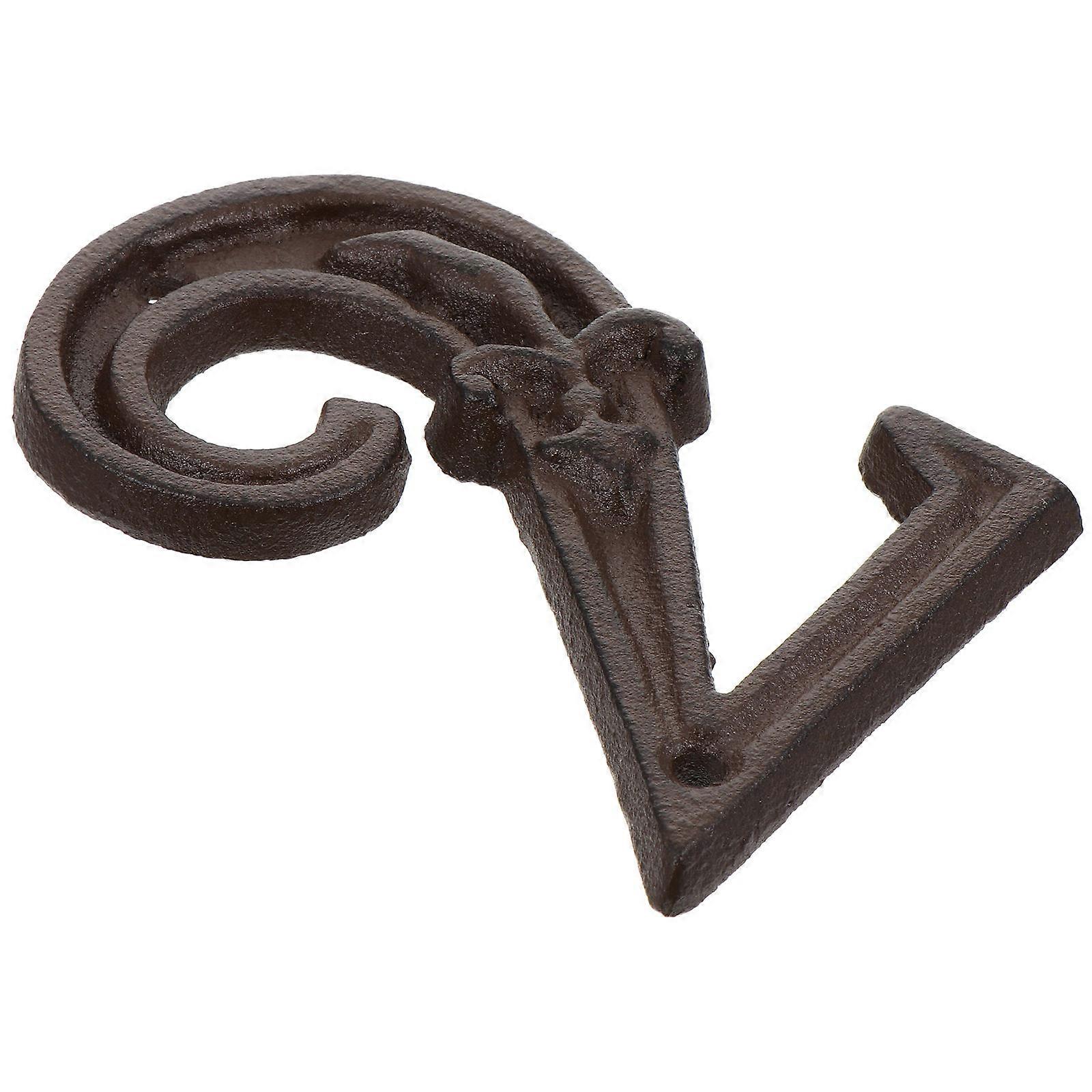 Cast Iron Number Metal Address Numbers For House Exterior Wall Mounting Dark Brown 1Pack