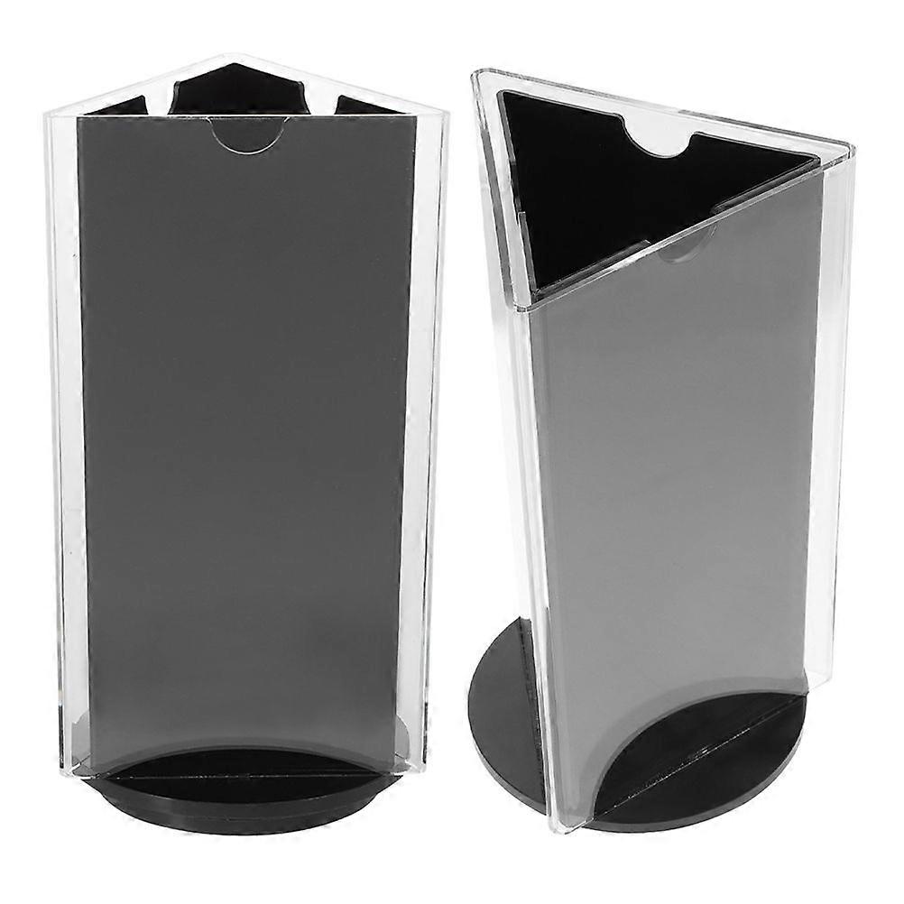 2pcs Sign Holder 3-Sided Clear Table Menu Display Stand Desktop Display Stand Table Top Sign Holder Paper Holder for Restaurants Office Home Store