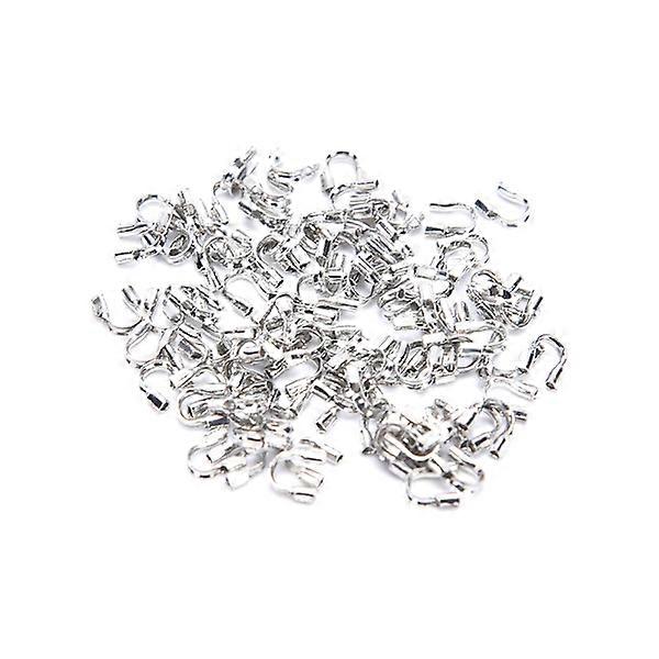 100 pcs U-shaped buckles wire thread protector DIY make jewelry Silver