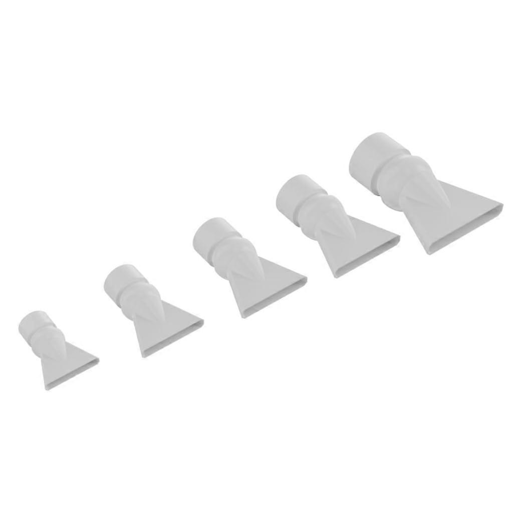 ABS Duckbill Nozzle For Aquariums, Adjustable Flow, White Outlet Pipe Connectors, 5-Piece Set B