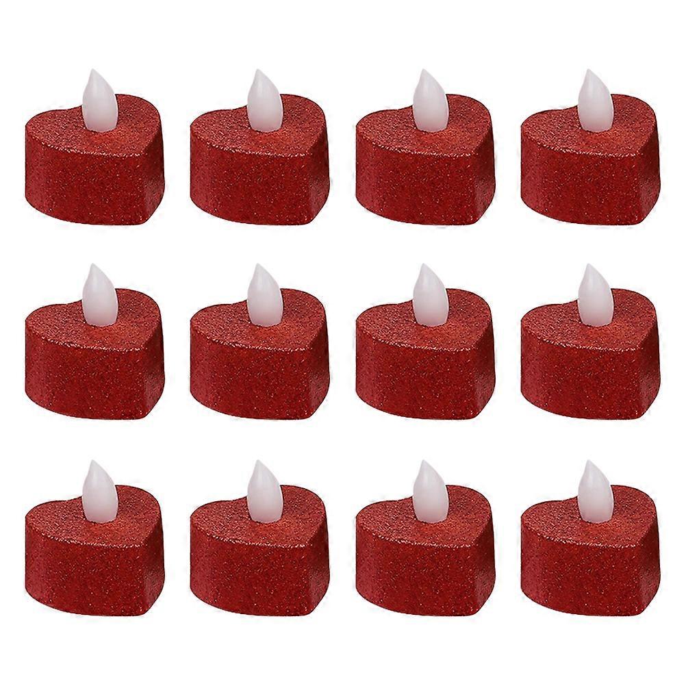 LED Heart-Shape Candle Lamp for Decor with 12Pcs -Shape Candle Lamps