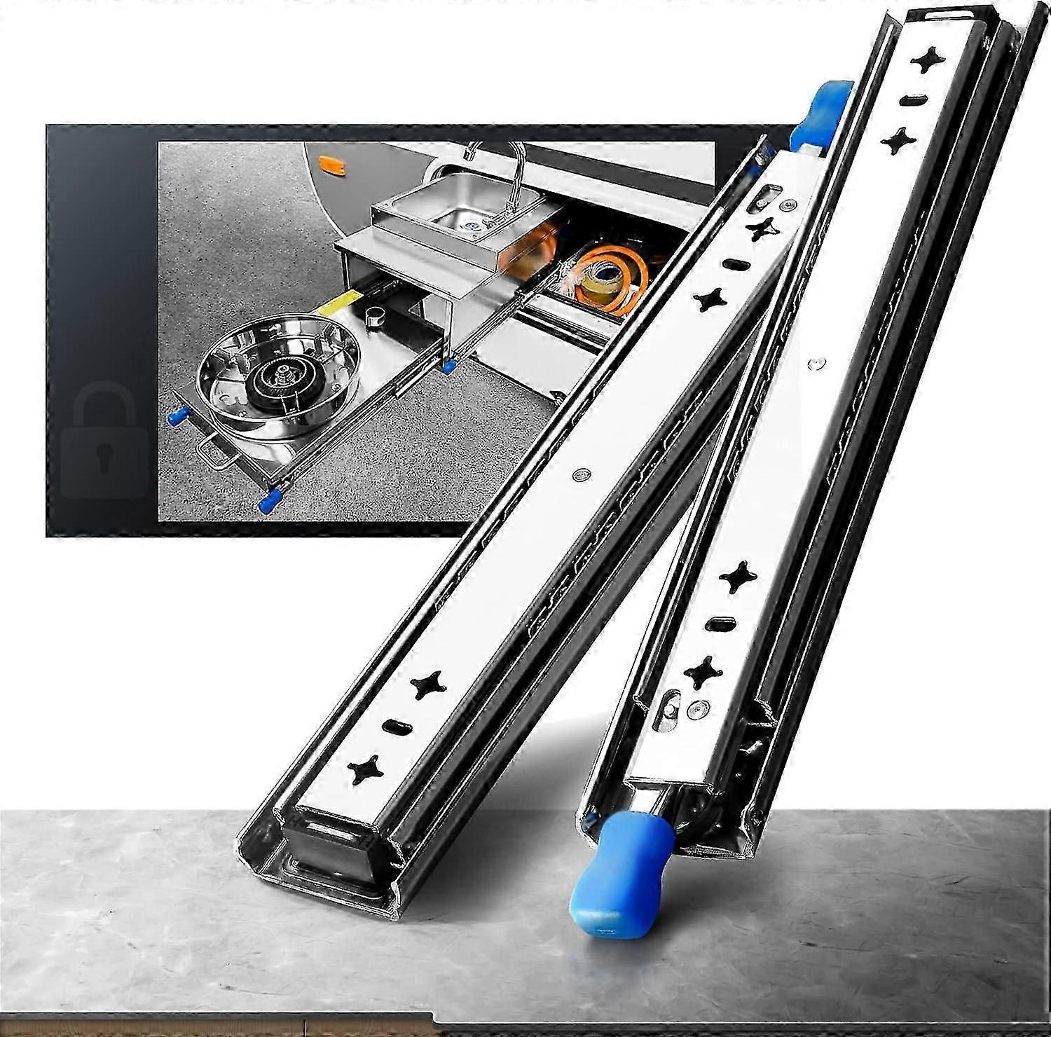 Heavy Duty Drawer Slide With Fixing Lock Drawer Slide 120kg Load Capacity Ball Bearing 1 Pair