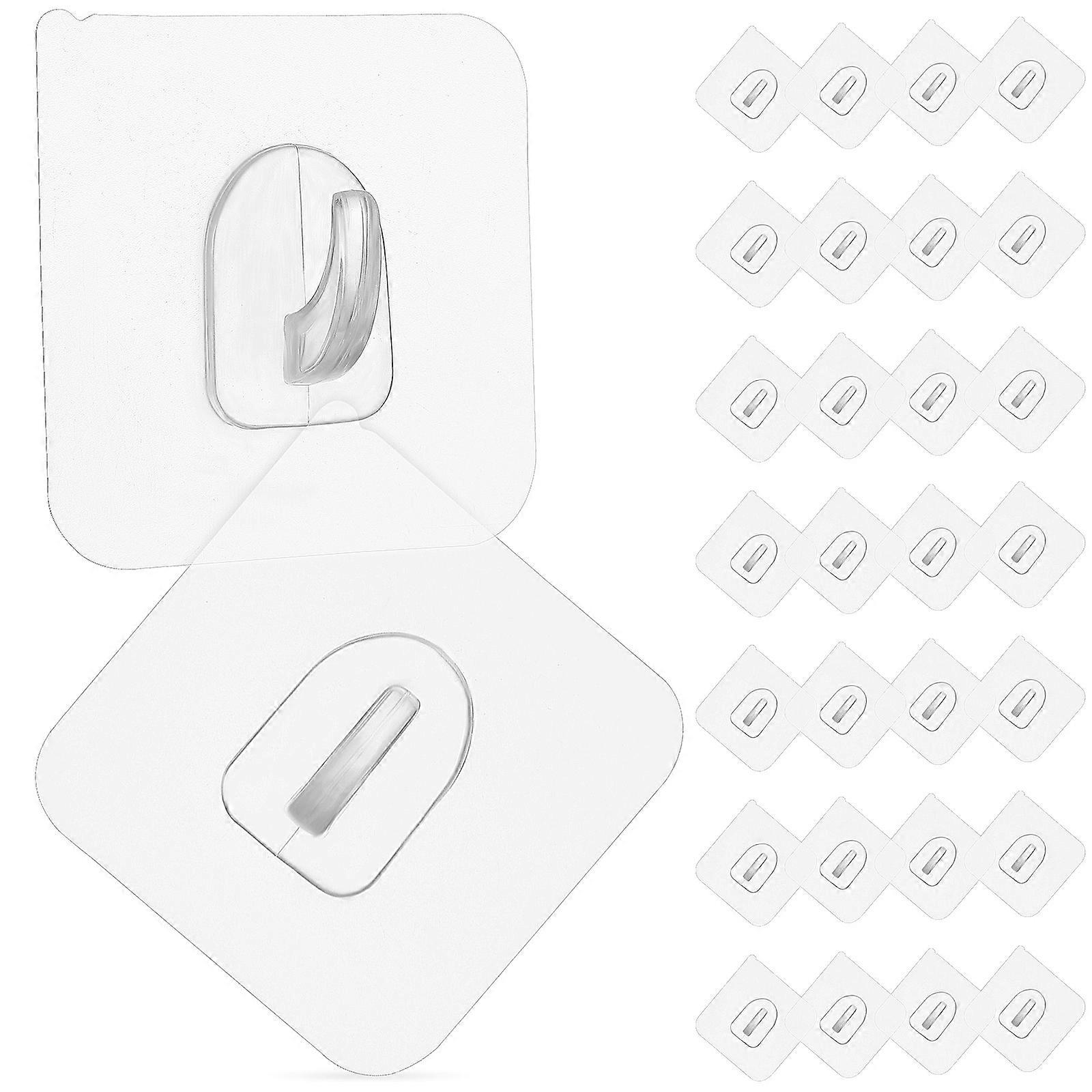 30 Pcs Transparent SelfAdhesive Wall Hooks for Hanging Keys Towels and Kitchen Utensils