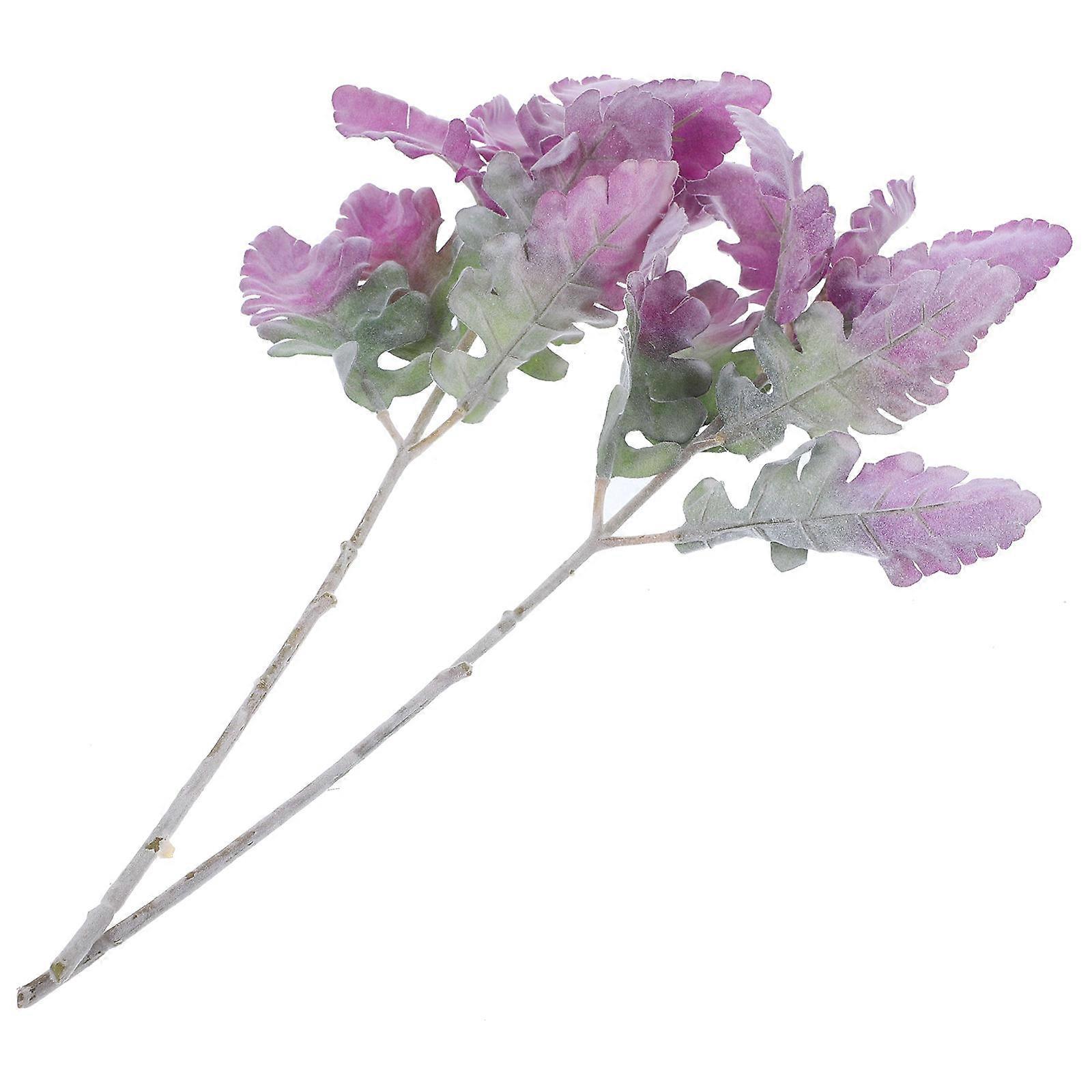 Artificial Greenery Stems Set Simulation Leaves Stems General Users Home Decoration Lifelike Appearance 2Set