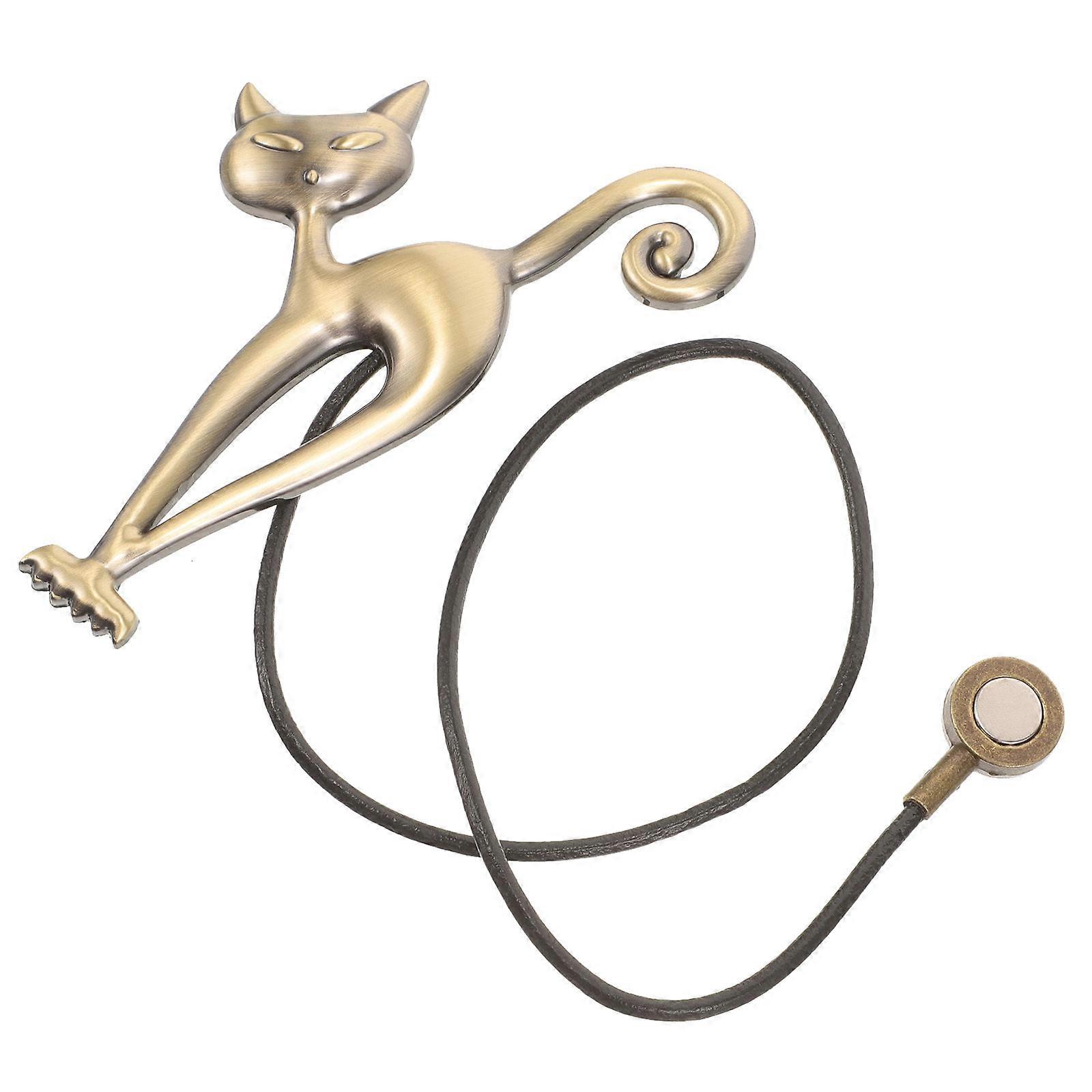 Metal Curtain Buckles Cartoon Cat Pattern Elegant Artistic Coffee Shop 1Set