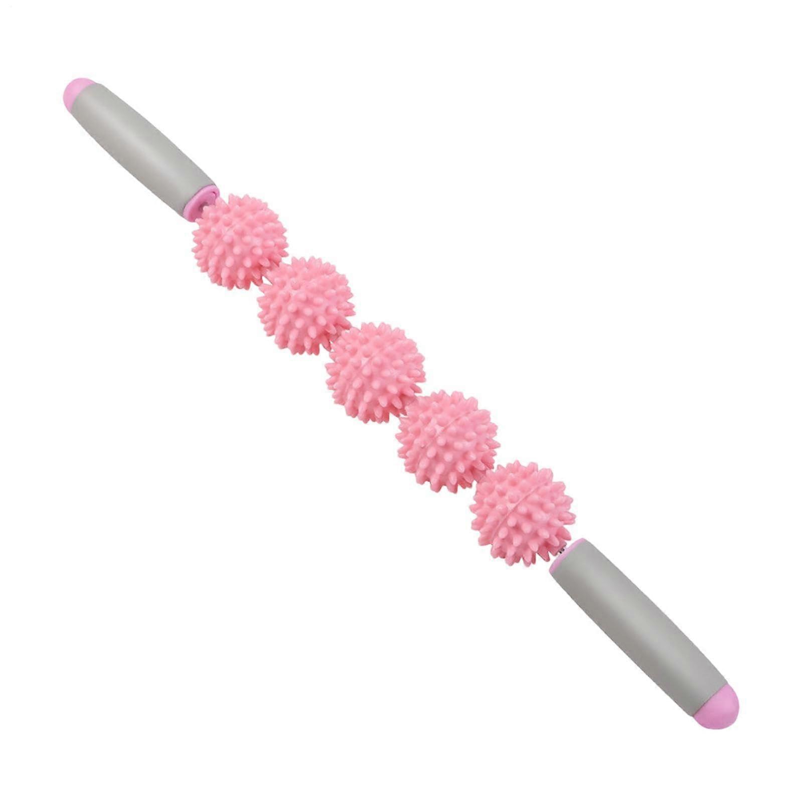 Muscle Massage Stick – 360° Tension Relief  Textured Gears  Deep Tissue Massager with 5 Balls