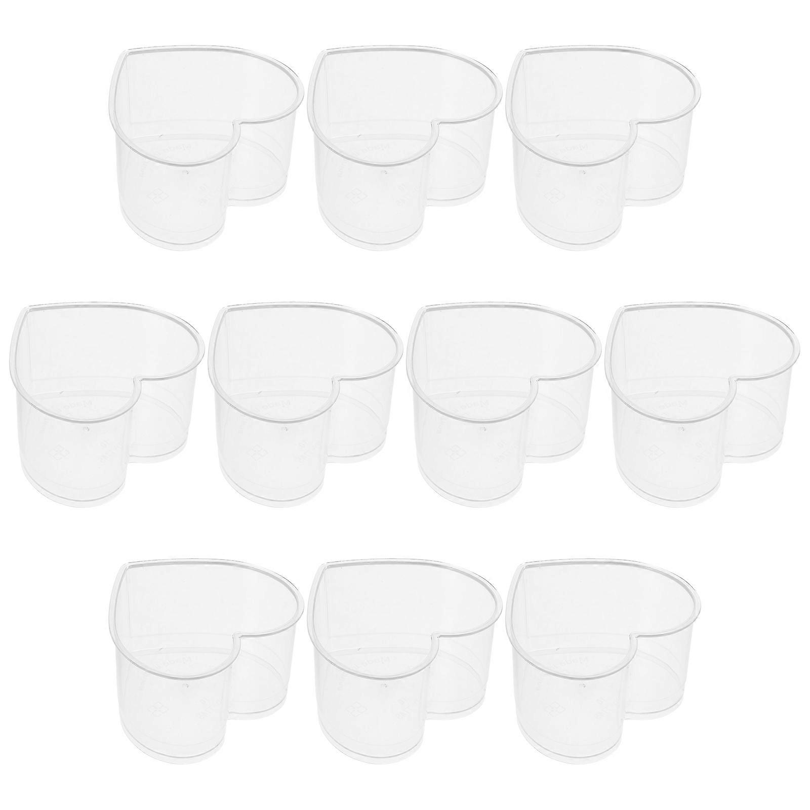 Dessert Mousse Cups Transparent Heart Shaped Multi Function Pudding Containers 150ml For Valentine's Day 10Pcs