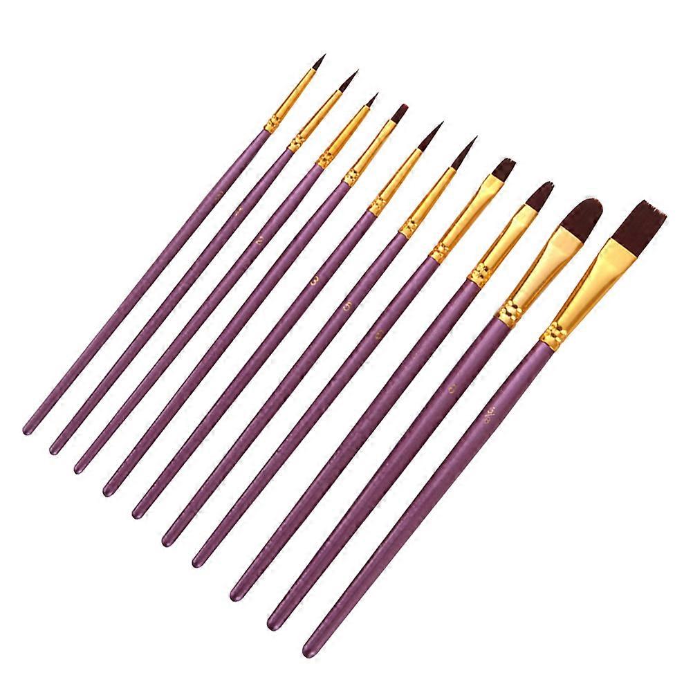 מברשות צבע צמר ניילון סגול עגול שטוח רב תכליתי לאירועים תהלוכות ילדים משפחות 10 יחידות