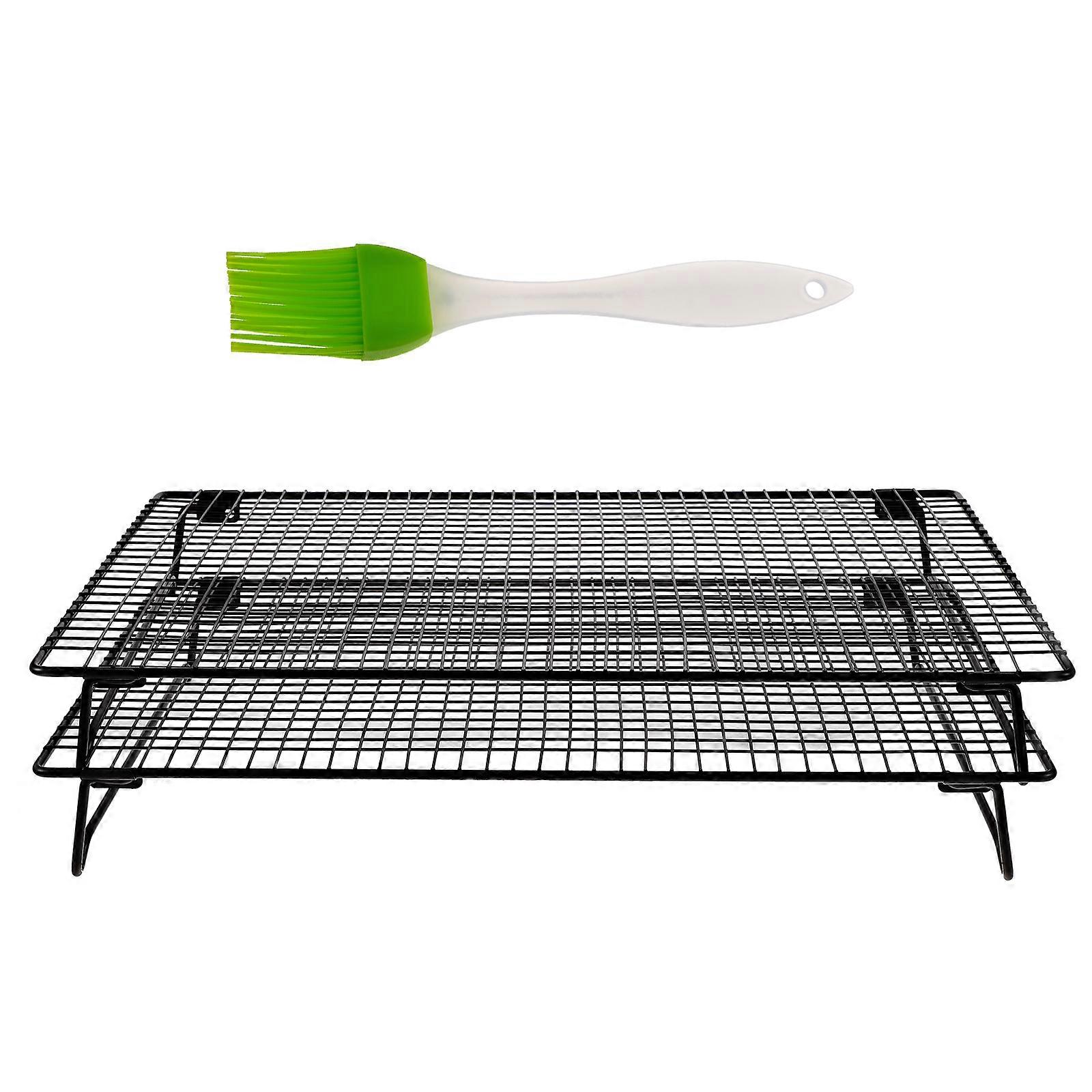 Cake Baking Rack for Cooking Stackable Cooling Rack Baking Tools 6.80X6.80X1.00cm Black Easy to Clean 1 Set