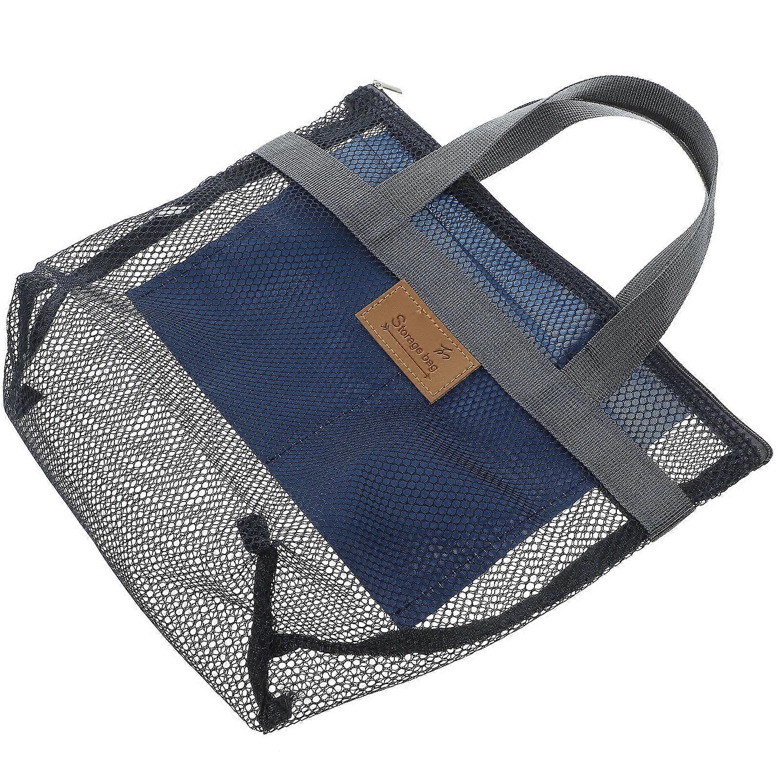 Swim Beach Bag Rectangular Shape Mesh Fabric Material Toiletry Organizer For Travel Vacation 2Pcs