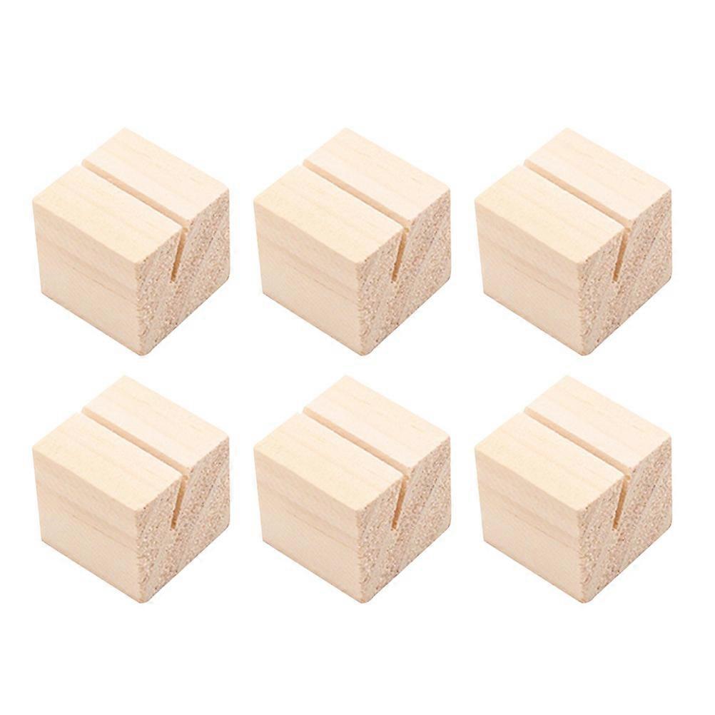 Wooden Business Card Holder Unique Square Shaped Design for Office Use Beige Color Handheld Size