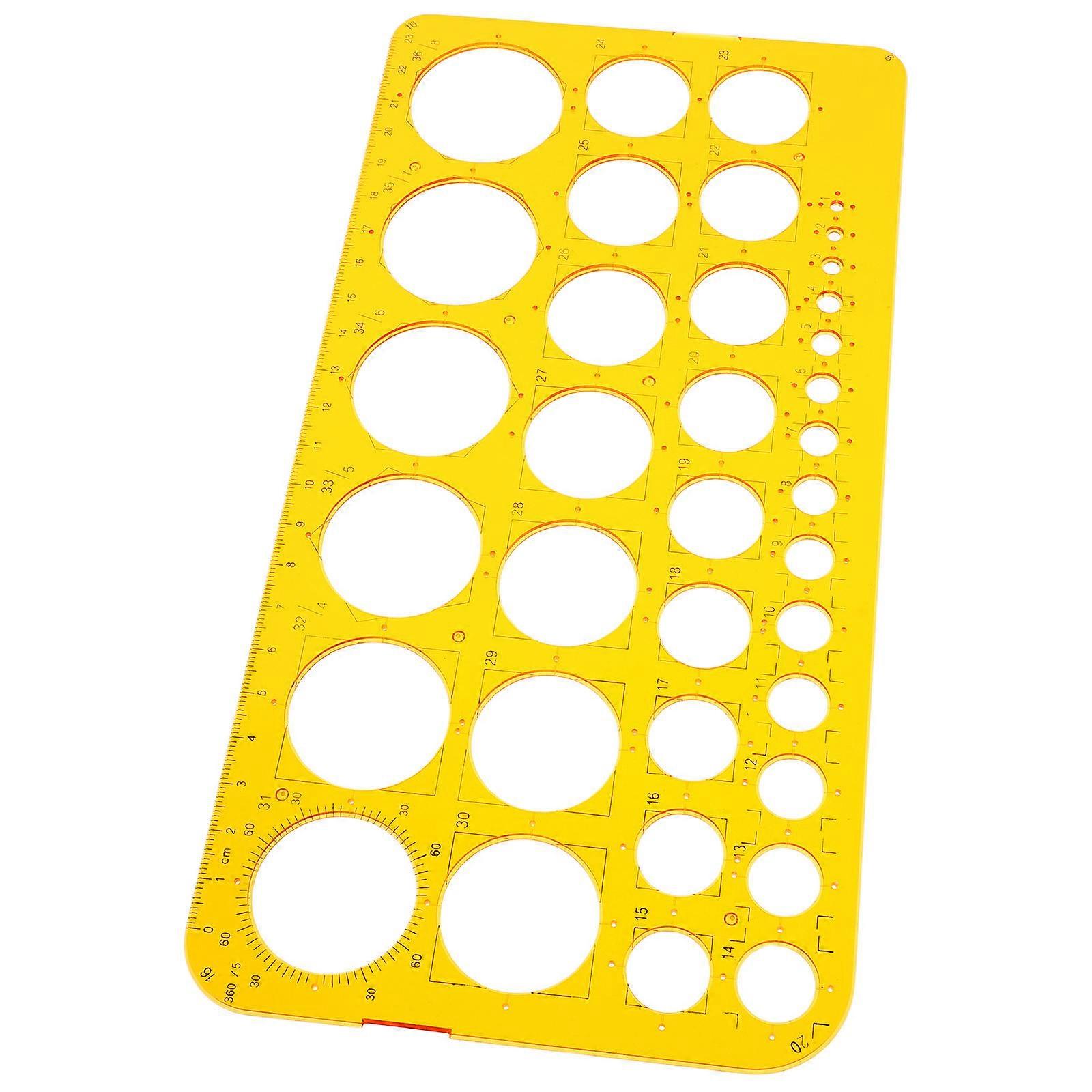 Yellow Drawing Tool with Precision Circles for Crafts and Technical Drawing 1 Piece