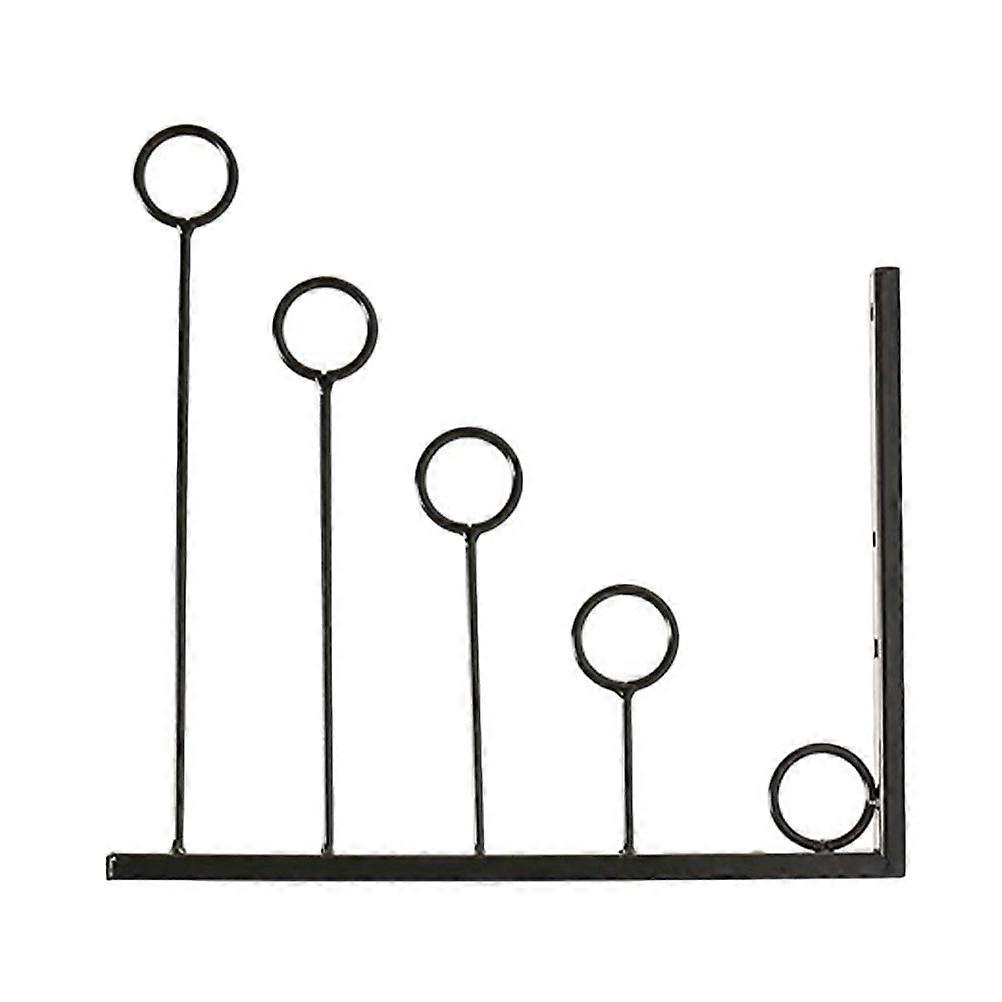 Iron Clothes Display Rack 5 Ring Holder Wall Mount Hook Shelf Set