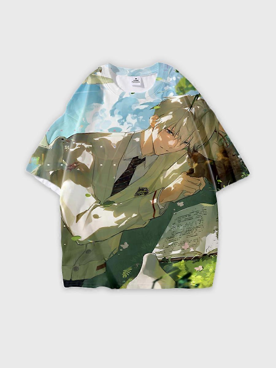 T-shirt round neck Role Pattern loose short sleeve E208