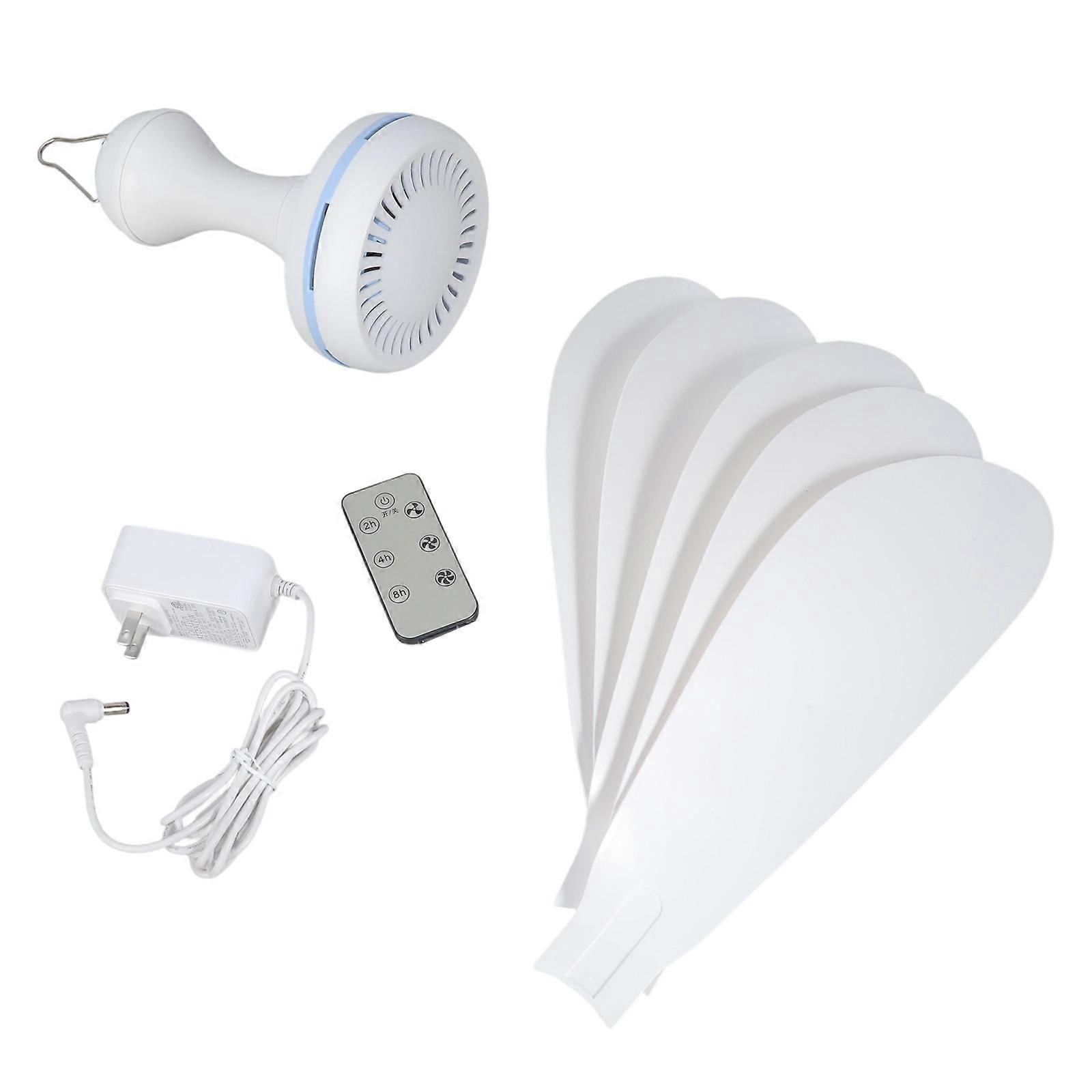 Portable Hanging Ceiling Fan With Remote Control 27.5 Inch Adjustable Speed Timer Function For Indoor Outdoor Use Multicolor