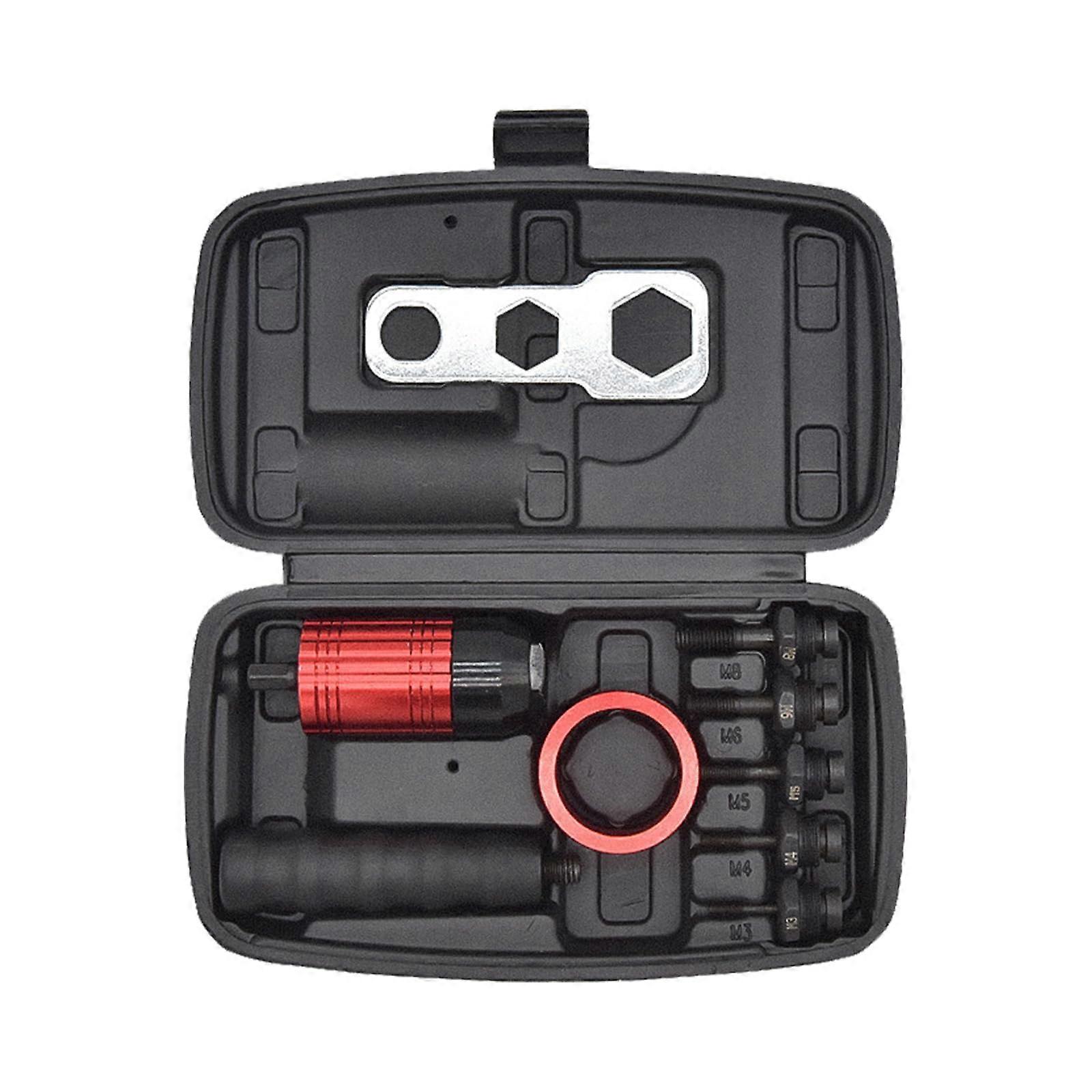 Nut Drill Adapter, Rivet Gun Adapter, Wireless Rivet Nut Adapter Kit Rivet with Removable Handle, Wrench and Nuts, Rivet Nut Drill Converter