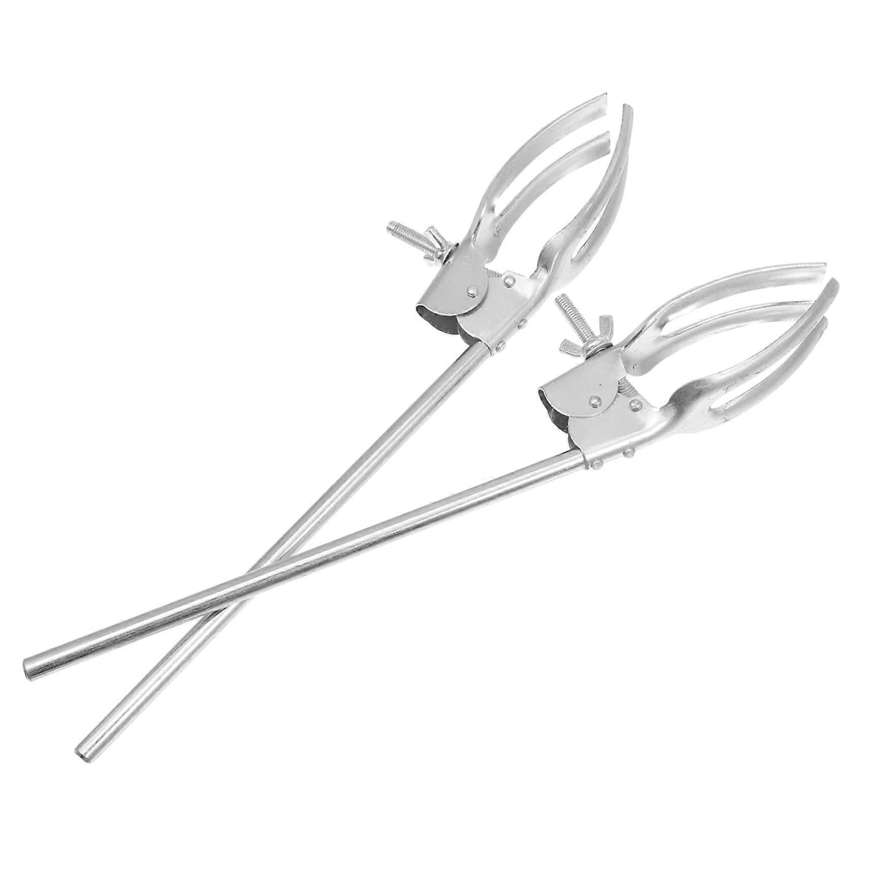 "2Pcs Laboratory Flask Clip Stainless Steel Klemmen for Experiment Equipment Beaker Holder Chemistry Lab Tools Silver"