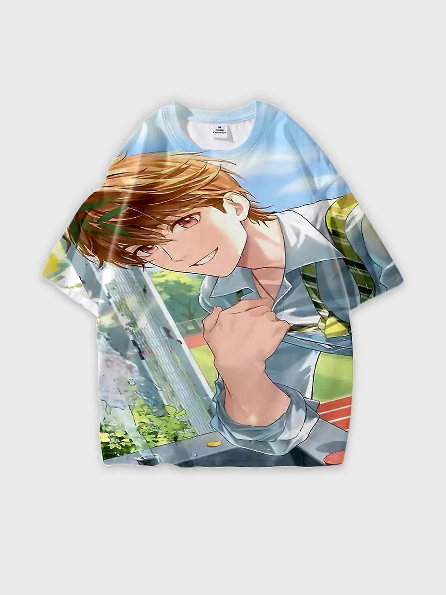 T-shirt round neck Role Pattern loose short sleeve E929