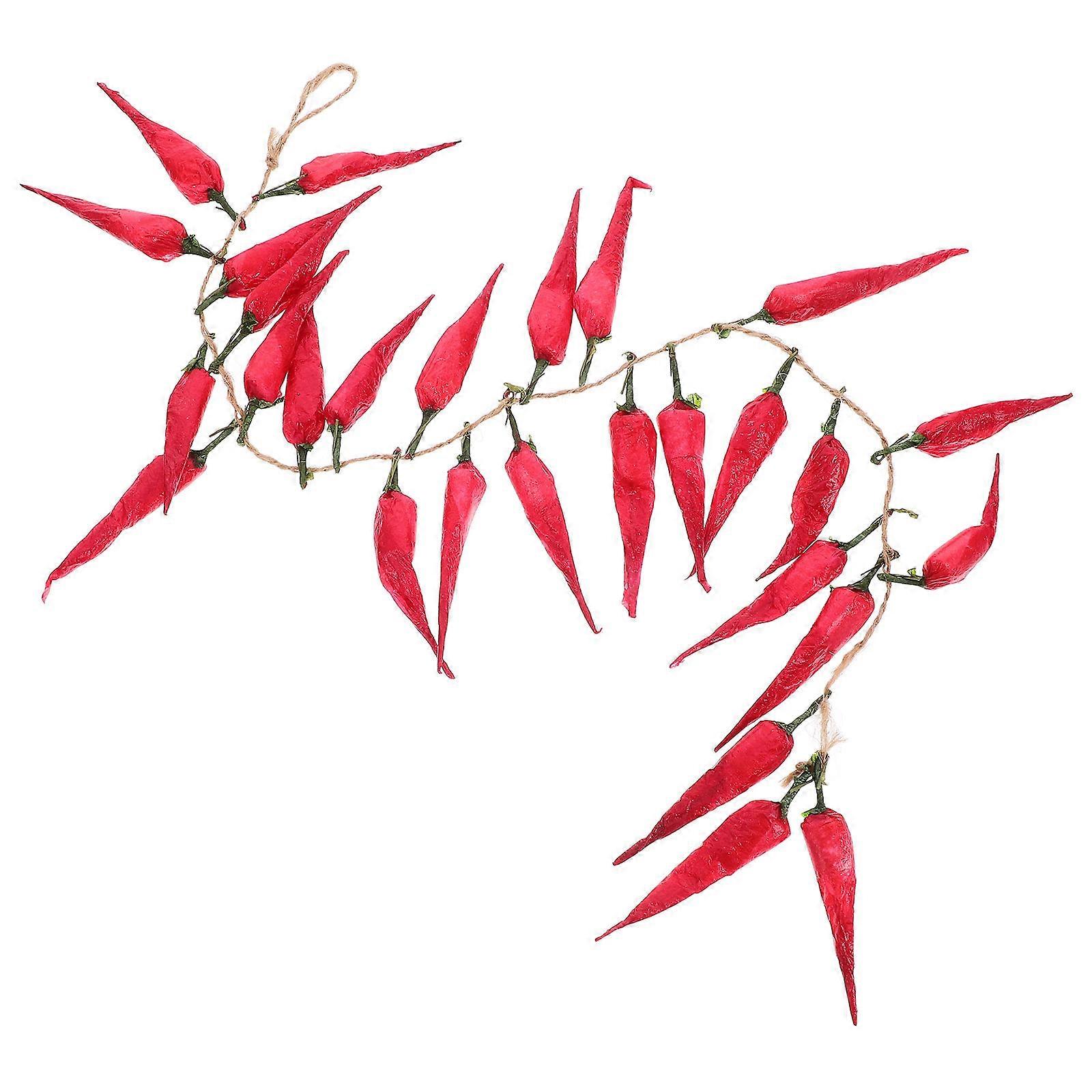 Fake Chili Pepper Decoration Simulation Lifelike String Shape Kitchen Wall Decoration 1Pcs