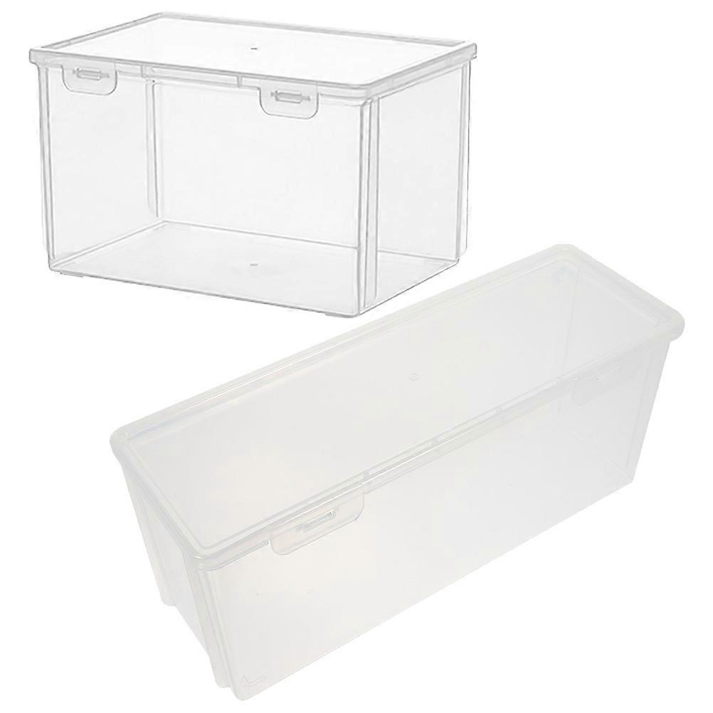 Transparent Plastic Bread Storage Container for Kitchen Fridge Use 2Pcs