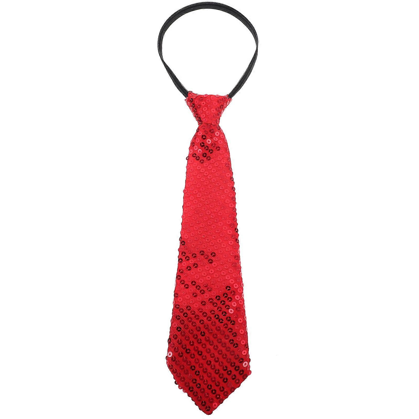 Sequined Tie Everyday Use Holiday Wear Red 1Pack