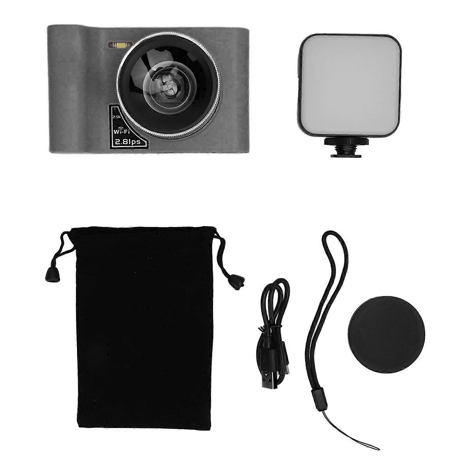 2.5K 24MP Digital Camera 2.8inch Screen 16X Digital Zoom Multifunctional WiFi Digital Camera Vlogging Camera with Fill Light Black