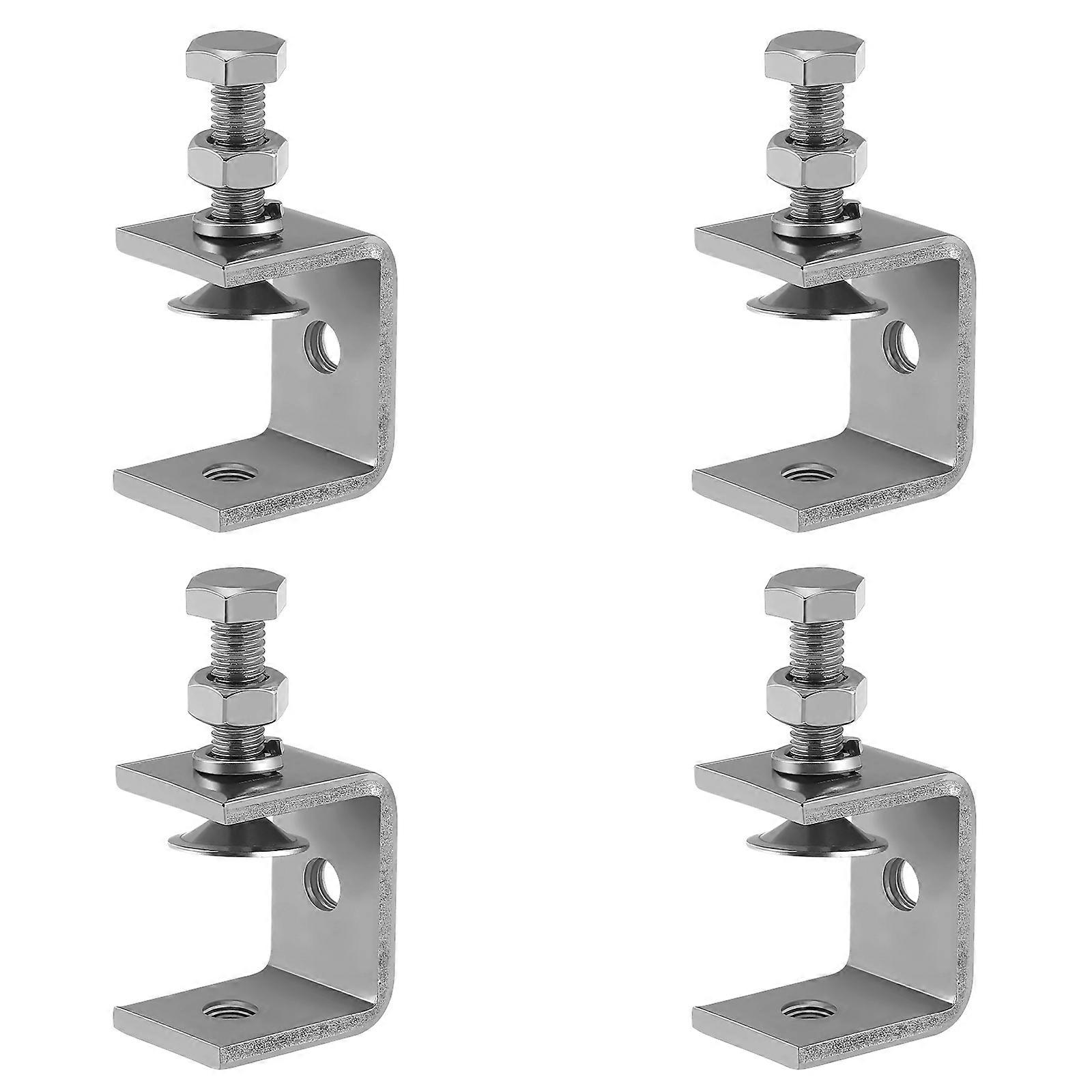 Stainless Steel C Clamp for Woodworking Heavy Duty and Durable 4 Pieces Silver Color