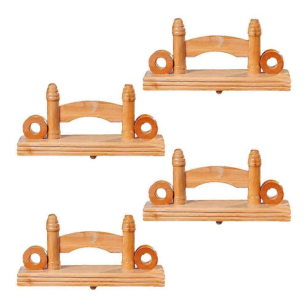 Wooden Folding Fan Stand Set Traditional Japanese Style Display Holder for Home, Galleries, Offices, and Bookstores